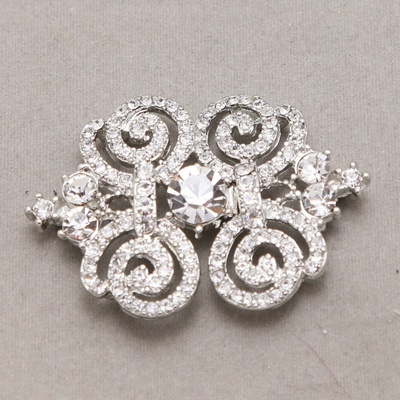 Vintage style rhinestone crystal wedding silver sweater hook and eye clasp - Thumbnail 4