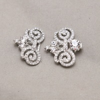 Vintage Style Rhinestone Crystal Wedding Silver Sweater Hook And Eye Clasp - Thumbnail 1