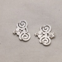 Vintage Style Rhinestone Crystal Wedding Silver Sweater Hook And Eye Clasp - Thumbnail 2