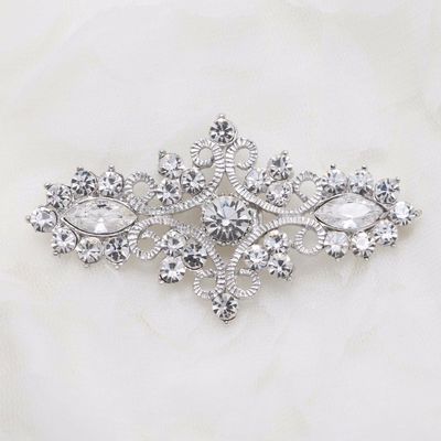 Free ship - large vintage rhinestone crystal dress ribbon sash closure hook and eye clasp