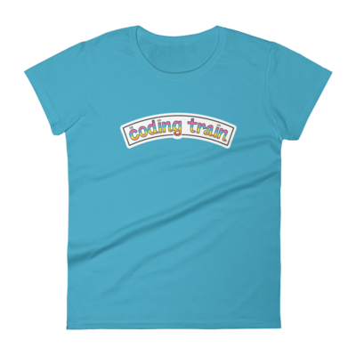 Women's caribbean blue - text logo