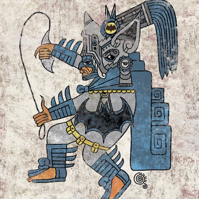 Aztecbatman art print