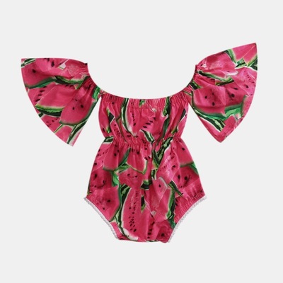 Watermelon flare romper
