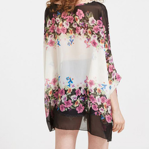 Floral Print Loose Blouse - Thumbnail 2