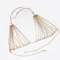 Sexy Halter Bust Chain with Crystal Bikini Body Chain - Thumbnail 1