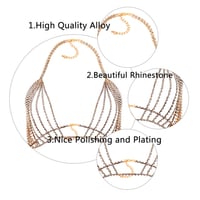 Sexy Halter Bust Chain with Crystal Bikini Body Chain - Thumbnail 2