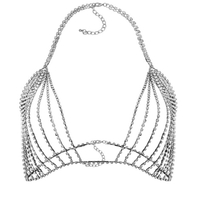 Sexy Halter Bust Chain with Crystal Bikini Body Chain - Thumbnail 3