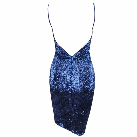 Navy Bodycon Sequins Dress