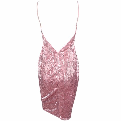 Light Pink Bodycon Sequins Dress