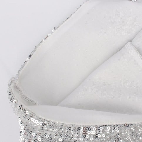 Silver Mermaid Sequins Maxi Dress