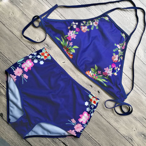 Floral High Waist Bikini Set