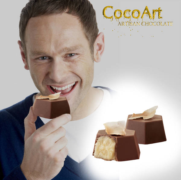 Pina Colada Chocolate Truffles, gourmet Chocolate gift, kosher chocolate gift, gourmet gift, Pina Colada Minis