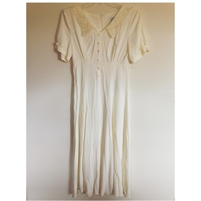 Cream collar dress - Thumbnail 2