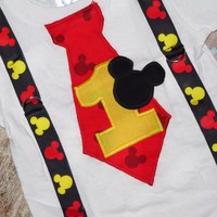 Mickey Mouse 2nd Birthday Outfit, Boys Birthday Outfit, Second Birthday - Thumbnail 3