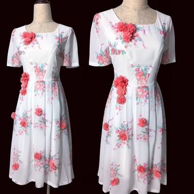 Bm31 belle 2017 white dress celebration dress disneybound chiffon dress with flower