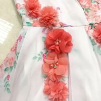 BM31 Belle 2017 white dress celebration dress disneybound chiffon dress with flower - Thumbnail 3