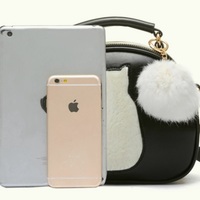 Black & white cat fur ball purse - Thumbnail 1
