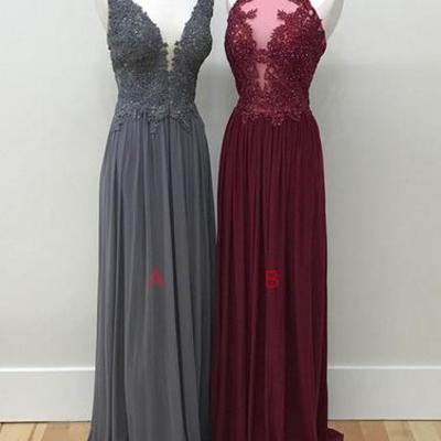 Unique lace chiffon long prom dress, formal dress,bd171209