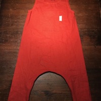 Orange Cotton/Linen Blend Romper - Thumbnail 1