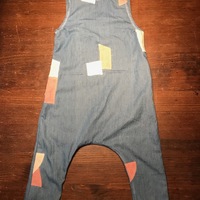 Chambray Patchwork Romper - Thumbnail 1