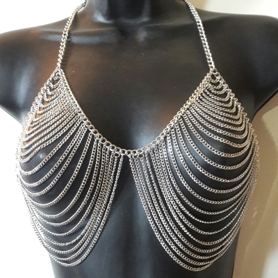 Silver body chain hot