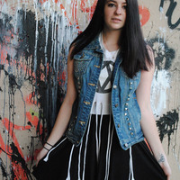 Studded Zebra Vest - Thumbnail 1