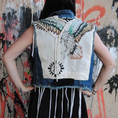 Fly like an eagle fringe vest