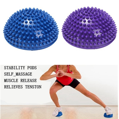 2 Pcs 16cm Half Round Yoga Balance Spiky Massager Ball Stepping Stone Foot Sole Trigger Point Hemisphere 
