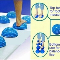 2 Pcs 16cm Half Round Yoga Balance Spiky Massager Ball Stepping Stone Foot Sole Trigger Point Hemisphere  - Thumbnail 2