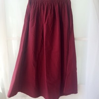 Burgundy Long Linen Skirt Outfit Women Loose Linen Long Skirts Casual Linen Skirt One Size - Thumbnail 3