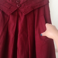 Burgundy Long Linen Skirt Outfit Women Loose Linen Long Skirts Casual Linen Skirt One Size - Thumbnail 4