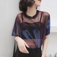 Gradient See-through Mesh Top - Thumbnail 2