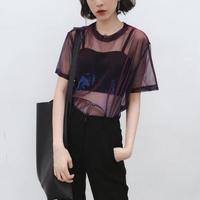 Gradient See-through Mesh Top - Thumbnail 4