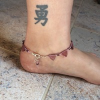 Mauve Purple Drop Triangle Adjustable Anklet - Thumbnail 2