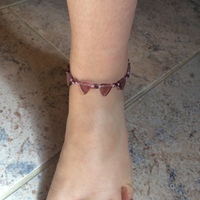 Mauve Purple Drop Triangle Adjustable Anklet - Thumbnail 3