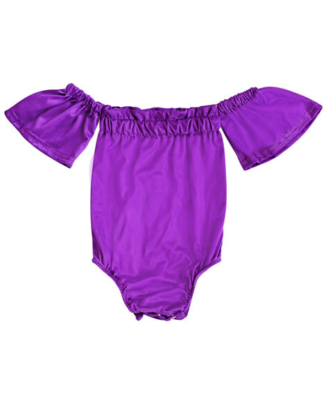 Copy of Cold Shoulder Flutter Sleeve Romper (purple)