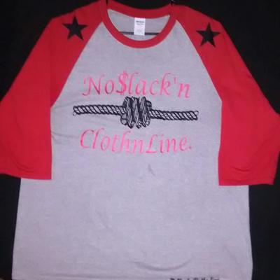 No$lack'nclothnline. (grey,black&flamered) (short-sleeve) t-shirt.