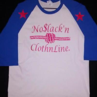 No$lack'nclothnline. (royalblue,white&flamered) (short-sleeve) t-shirt.