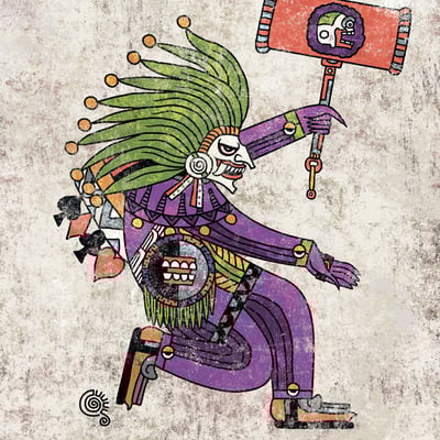 Aztec joker art print