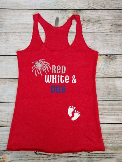 Red White & Due Maternity Shirts