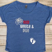 Red White & Due Maternity Shirts - Thumbnail 1