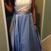  Beading A-line Lace Two Pieces Prom Dresses  - Thumbnail 2