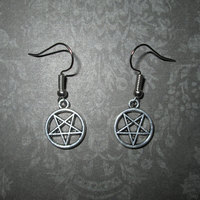 Small Inverted Pentagram Earrings - Thumbnail 2