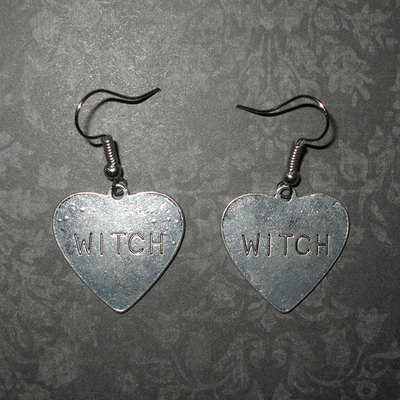 Witch heart earrings