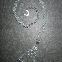 Occult Witch Pyramid Necklace with Ankh Pendant - Thumbnail 3