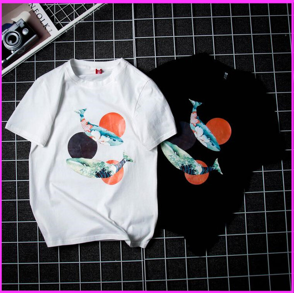 Harajuku Fish Printed T-shirt