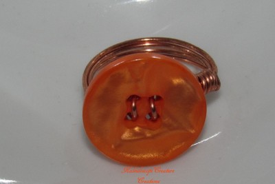 Orange Button Ring