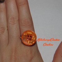 Orange Button Ring - Thumbnail 2
