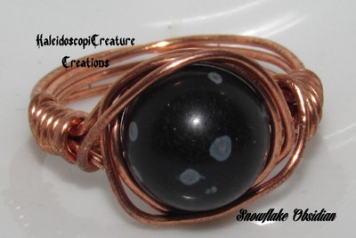 Snowflake Obsidian Ring