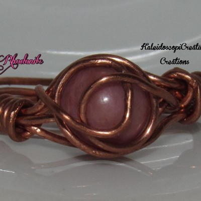 One of a kind rhodonite ring